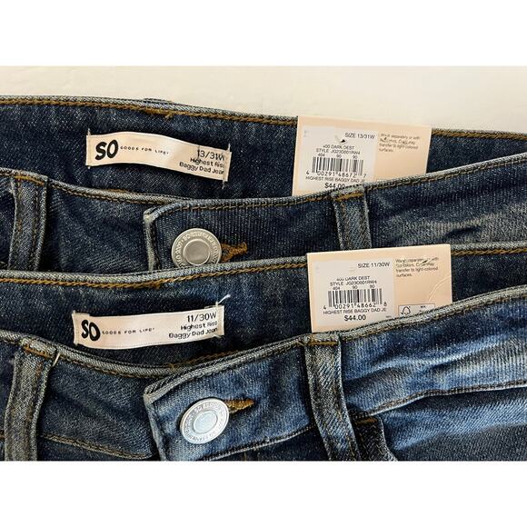 So Jeans Juniors 13 31 Baggy Dad Loose High Rise Shreds Straight Slouchy Relaxed - Picture 8 of 9